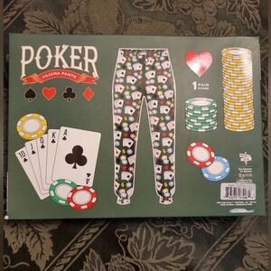 Poker Green and White Novelty Lounge Pants Men's Size m